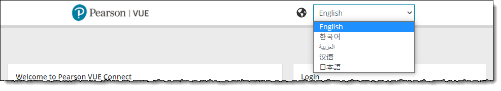 Select Connect user interface language drop-down list.